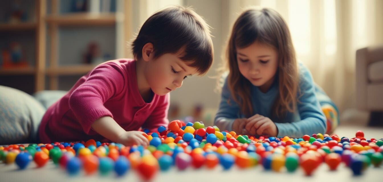 Kinderen spelen met balletjes speelgoed