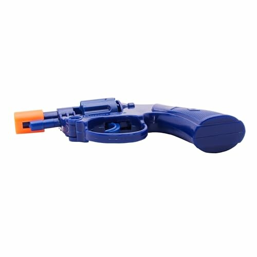 Blauw speelgoedpistool met oranje punt