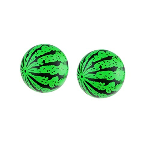 Twee groene ballen met watermeloenpatroon