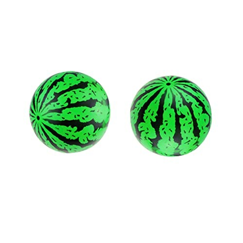 Twee groene ballen met watermeloenpatroon