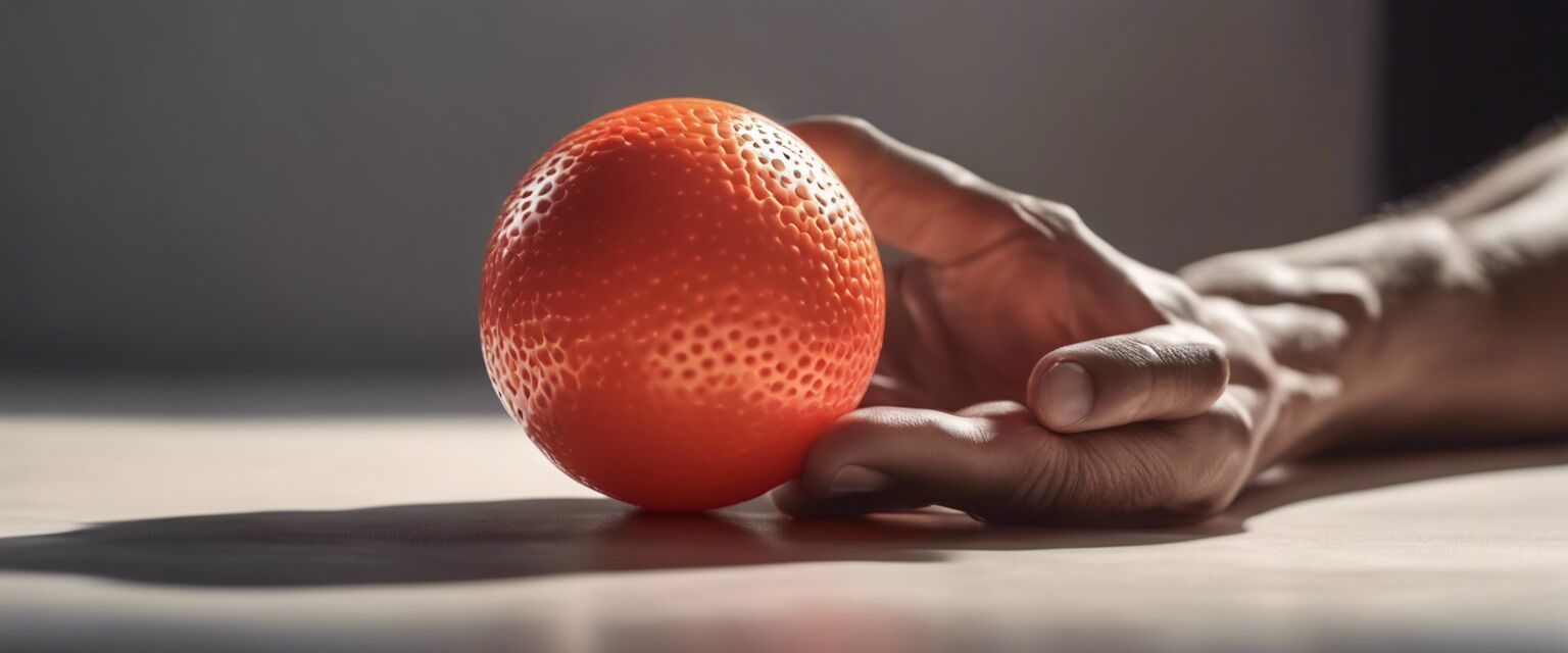 Person using an anti-stress ball