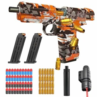 Speelgoed nerf pistool met accessoires.