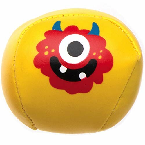 Gele stressbal met monsterontwerp